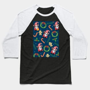 Gnome Pattern Christmas Baseball T-Shirt